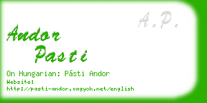 andor pasti business card