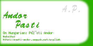 andor pasti business card